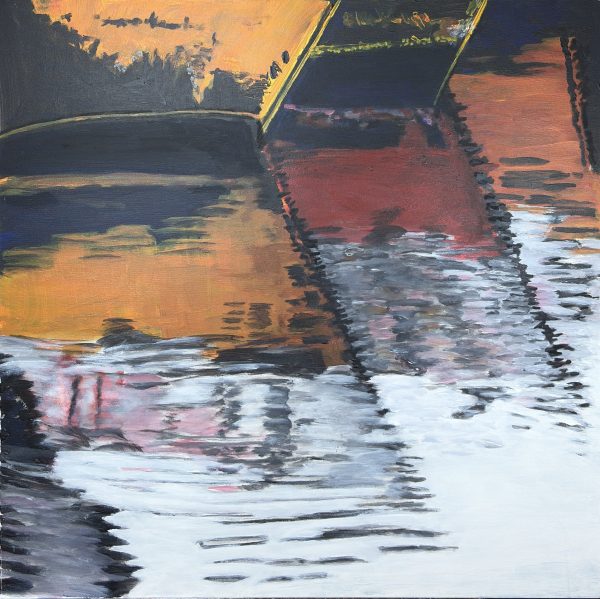 Reflektion: Schiffe im Hafen